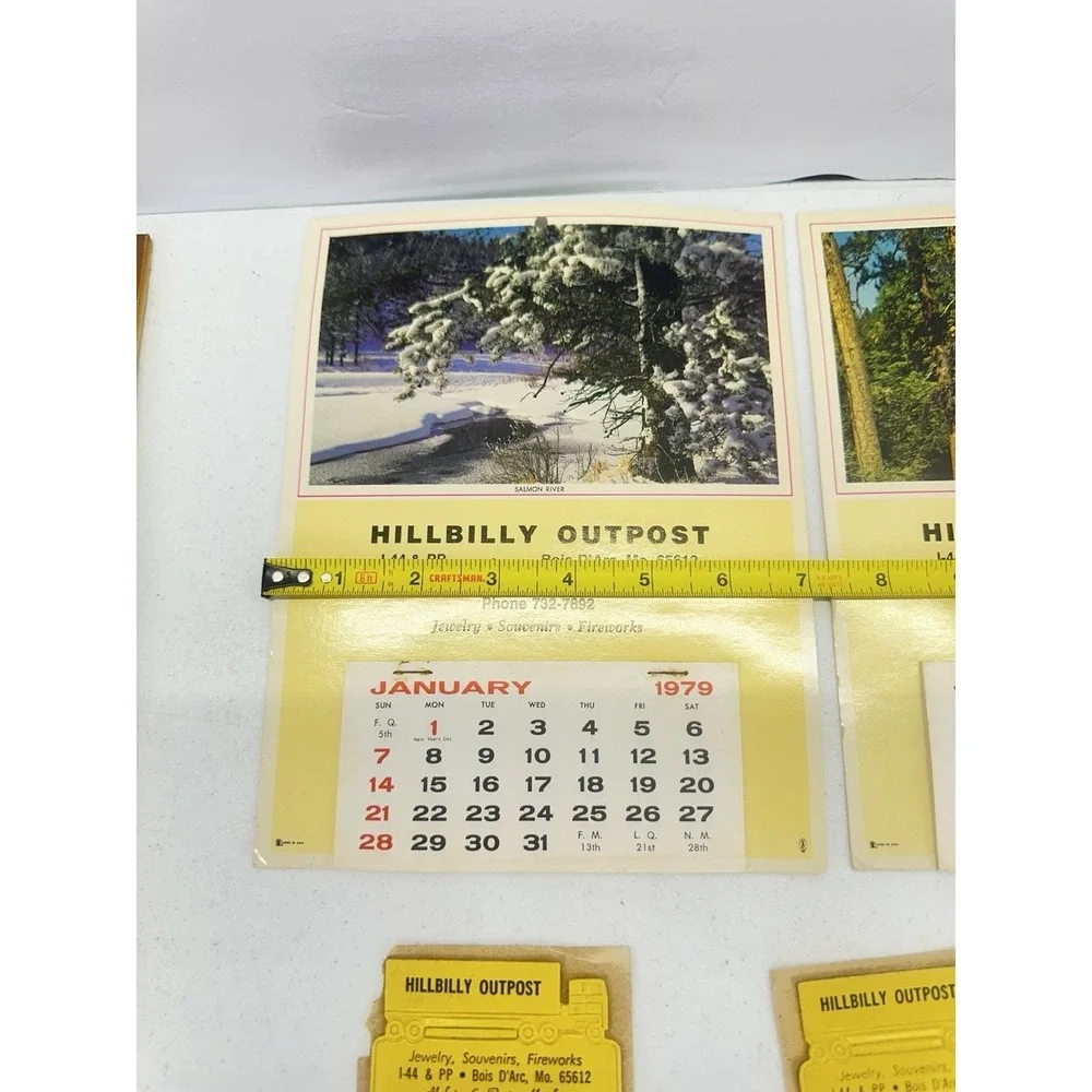 Vintage 1978 1979 Missouri Advertising Calendars Lot Hillbilly Outpost Snyder's